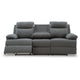 Silvy Reclining Sofa with Drop Down Table | USB Ports | Gray Chenille 86"