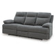 Silvy Reclining Sofa with Drop Down Table | USB Ports | Gray Chenille 86"