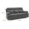 Silvy Reclining Sofa with Drop Down Table | USB Ports | Gray Chenille 86"