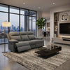 Silvy Reclining Sofa with Drop Down Table | USB Ports | Gray Chenille 86"