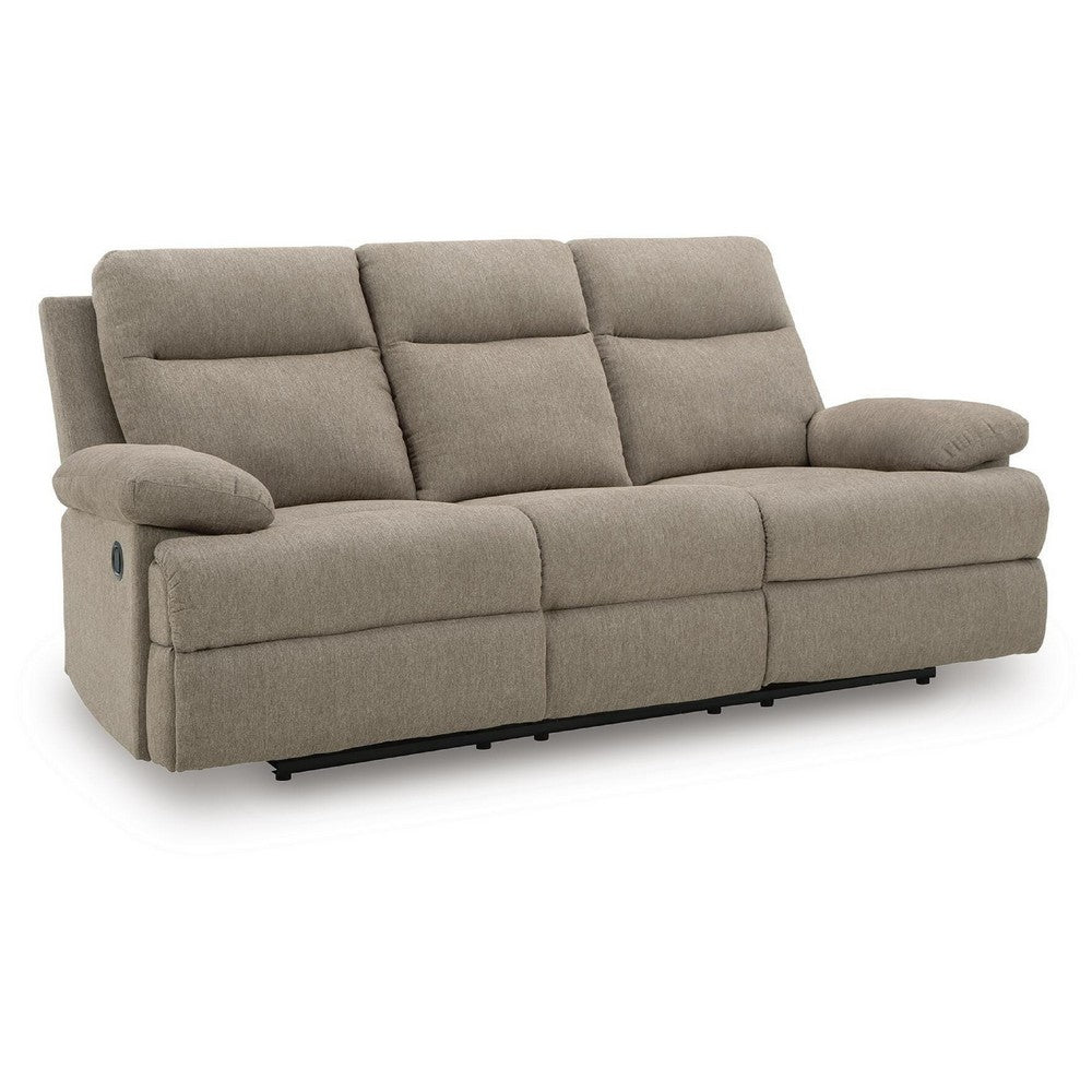 Silvy Reclining Sofa with Drop Down Table | USB Ports | Mocha Chenille 86"