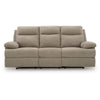 Silvy Reclining Sofa with Drop Down Table | USB Ports | Mocha Chenille 86"