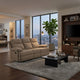 Silvy Reclining Sofa with Drop Down Table | USB Ports | Mocha Chenille 86"