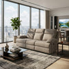 Silvy Reclining Sofa with Drop Down Table | USB Ports | Mocha Chenille 86"