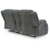 Duke Power Reclining Loveseat with Console | USB Ports | Gray Polyester 75"