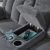 Duke Power Reclining Loveseat with Console | USB Ports | Gray Polyester 75"