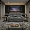 Duke Power Reclining Loveseat with Console | USB Ports | Gray Polyester 75"