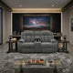 Duke Power Reclining Loveseat with Console | USB Ports | Gray Polyester 75"