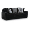Addy Sofa with Plush Cushions and 5 Accent Pillows | Black Corduroy 98"