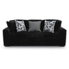 Addy Sofa with Plush Cushions and 5 Accent Pillows | Black Corduroy 98"