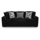 Addy Sofa with Plush Cushions and 5 Accent Pillows | Black Corduroy 98"