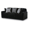 Addy Sofa with Plush Cushions and 5 Accent Pillows | Black Corduroy 98"