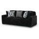 Addy Sofa with Plush Cushions and 5 Accent Pillows | Black Corduroy 98"