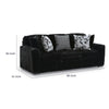 Addy Sofa with Plush Cushions and 5 Accent Pillows | Black Corduroy 98"