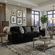 Addy Sofa with Plush Cushions and 5 Accent Pillows | Black Corduroy 98"