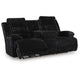 Becca Dual-Power Reclining Sofa with Drop Down Table | Onyx Corduroy 91"