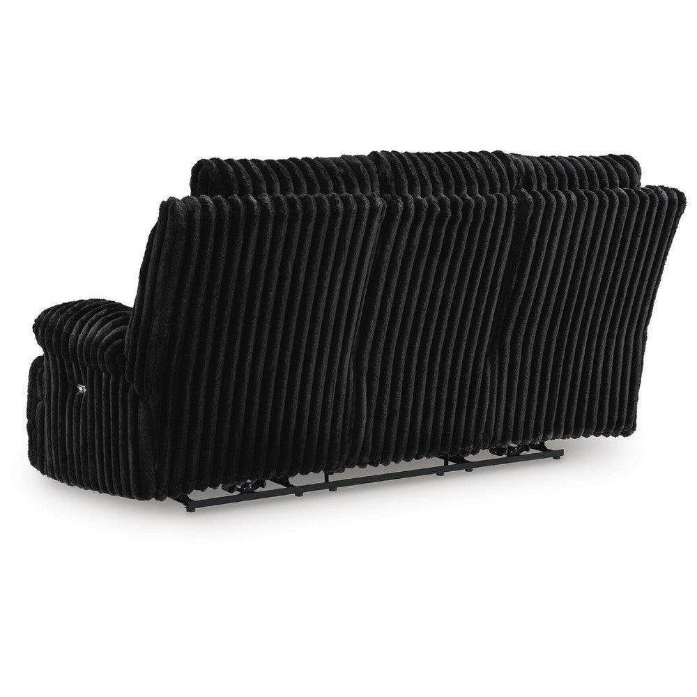 Becca Dual-Power Reclining Sofa with Drop Down Table | Onyx Corduroy 91"