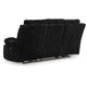 Becca Dual-Power Reclining Sofa with Drop Down Table | Onyx Corduroy 91"