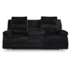 Becca Dual-Power Reclining Sofa with Drop Down Table | Onyx Corduroy 91"