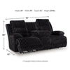Becca Dual-Power Reclining Sofa with Drop Down Table | Onyx Corduroy 91"