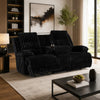 Becca Dual-Power Reclining Sofa with Drop Down Table | Onyx Corduroy 91"