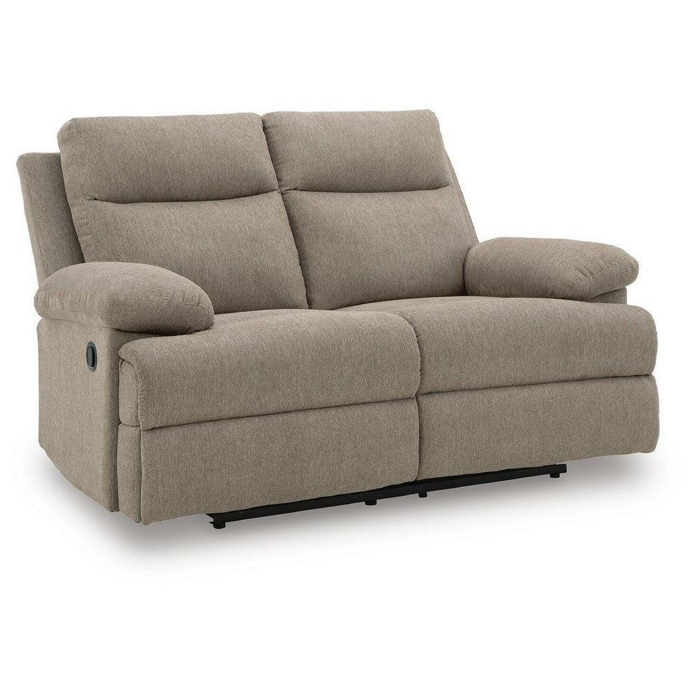 Silvy Reclining Loveseat with Pull-Tab Mechanism | Mocha Chenille 64"