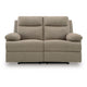 Silvy Reclining Loveseat with Pull-Tab Mechanism | Mocha Chenille 64"