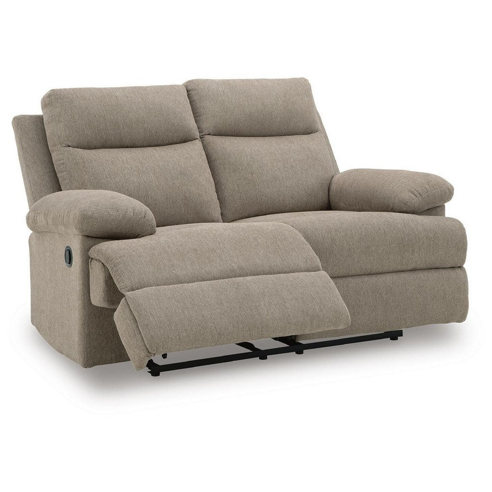 Silvy Reclining Loveseat with Pull-Tab Mechanism | Mocha Chenille 64"