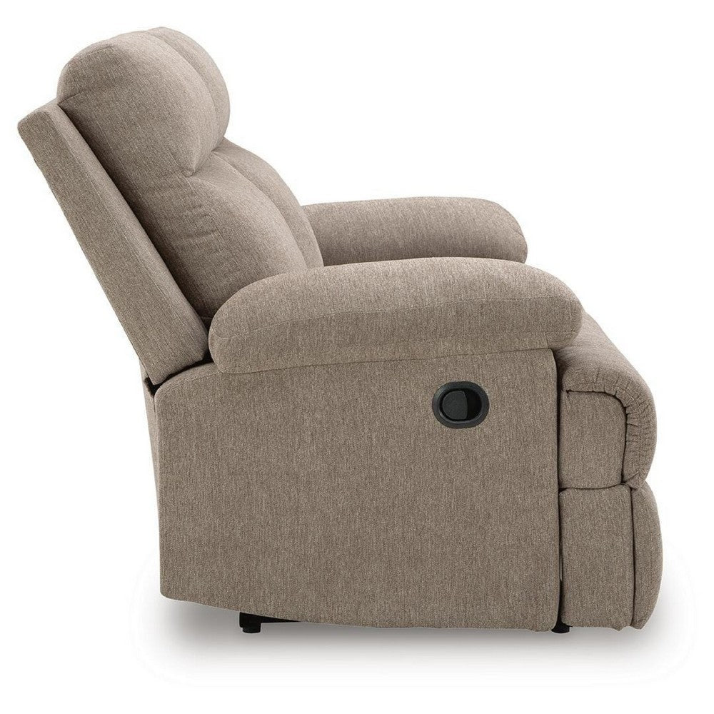 Silvy Reclining Loveseat with Pull-Tab Mechanism | Mocha Chenille 64"