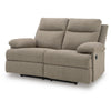 Silvy Reclining Loveseat with Pull-Tab Mechanism | Mocha Chenille 64"