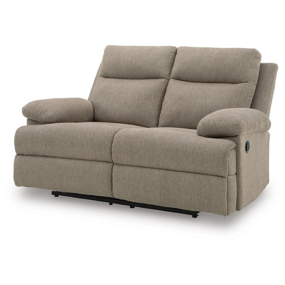 Silvy Reclining Loveseat with Pull-Tab Mechanism | Mocha Chenille 64"
