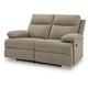 Silvy Reclining Loveseat with Pull-Tab Mechanism | Mocha Chenille 64"