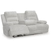 Becca Dual-Power Reclining Sofa with Drop Down Table | Off White Corduroy 91"