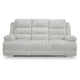 Becca Dual-Power Reclining Sofa with Drop Down Table | Off White Corduroy 91"
