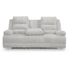 Becca Dual-Power Reclining Sofa with Drop Down Table | Off White Corduroy 91"