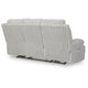 Becca Dual-Power Reclining Sofa with Drop Down Table | Off White Corduroy 91"