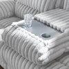 Becca Dual-Power Reclining Sofa with Drop Down Table | Off White Corduroy 91"