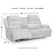 Becca Dual-Power Reclining Sofa with Drop Down Table | Off White Corduroy 91"