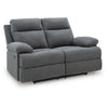 Silvy Reclining Loveseat with Pull-Tab Mechanism | Charcoal Chenille 64"