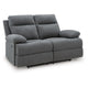Silvy Reclining Loveseat with Pull-Tab Mechanism | Charcoal Chenille 64"