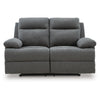Silvy Reclining Loveseat with Pull-Tab Mechanism | Charcoal Chenille 64"