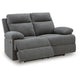 Silvy Reclining Loveseat with Pull-Tab Mechanism | Charcoal Chenille 64"
