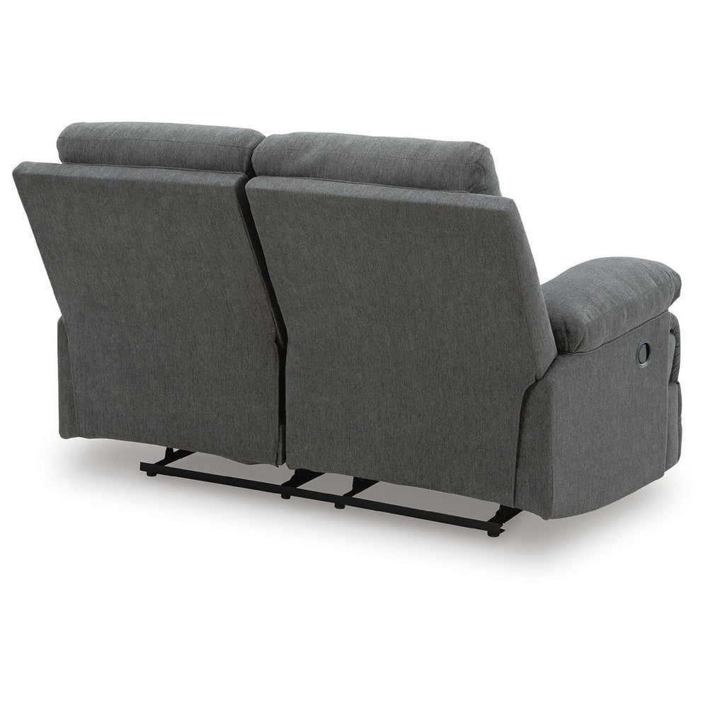 Silvy Reclining Loveseat with Pull-Tab Mechanism | Charcoal Chenille 64"