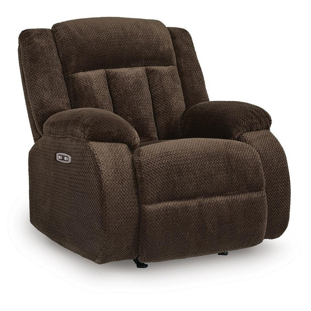 Duke Power Rocker Recliner Chair| Pillow Top Arms | USB Ports | Brown Velvet