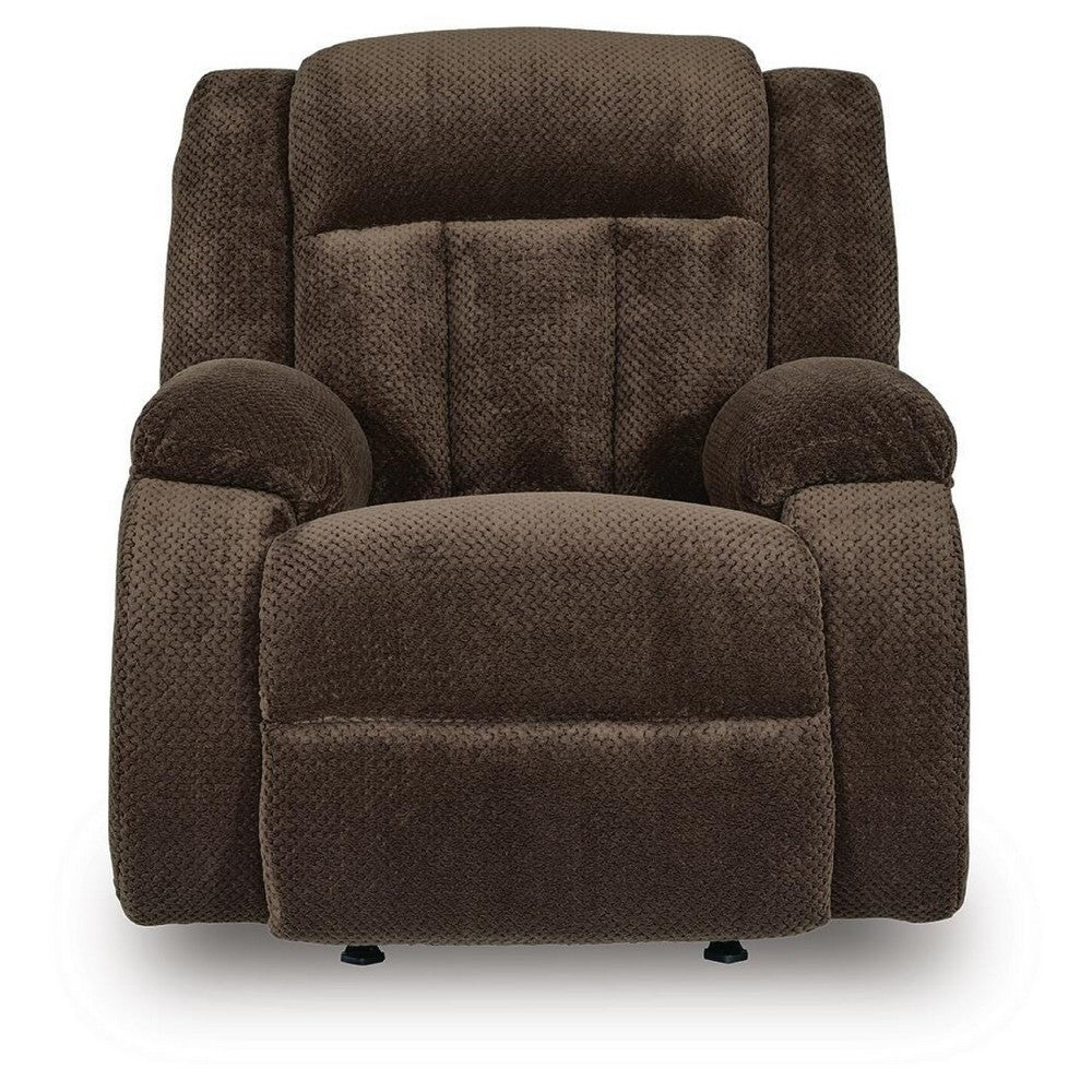 Duke Power Rocker Recliner Chair| Pillow Top Arms | USB Ports | Brown Velvet