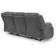 Duke Power Reclining Sofa | Drop Down Table | USB Ports | Gray Polyester 85"