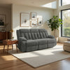 Duke Power Reclining Sofa | Drop Down Table | USB Ports | Gray Polyester 85"
