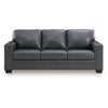 Miller Sofa with Exposed Wooden Feet | Blue Leather-Faux Leather 85"
