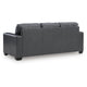 Miller Sofa with Exposed Wooden Feet | Blue Leather-Faux Leather 85"