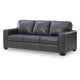 Miller Sofa with Exposed Wooden Feet | Blue Leather-Faux Leather 85"